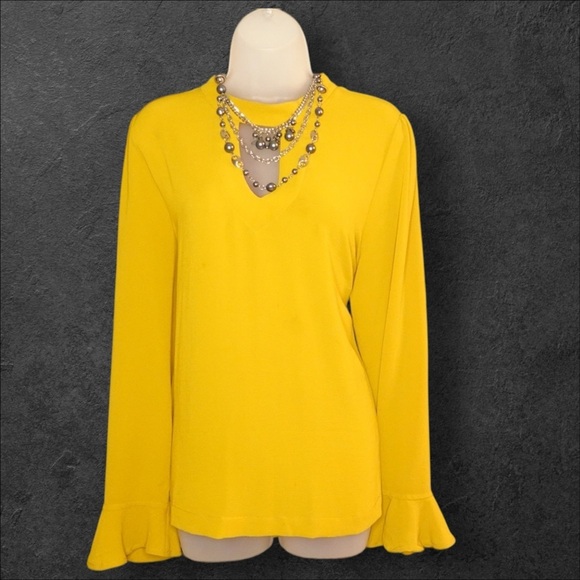 Loop Design Long Sleeve Yellow Blouse - Picture 2 of 5